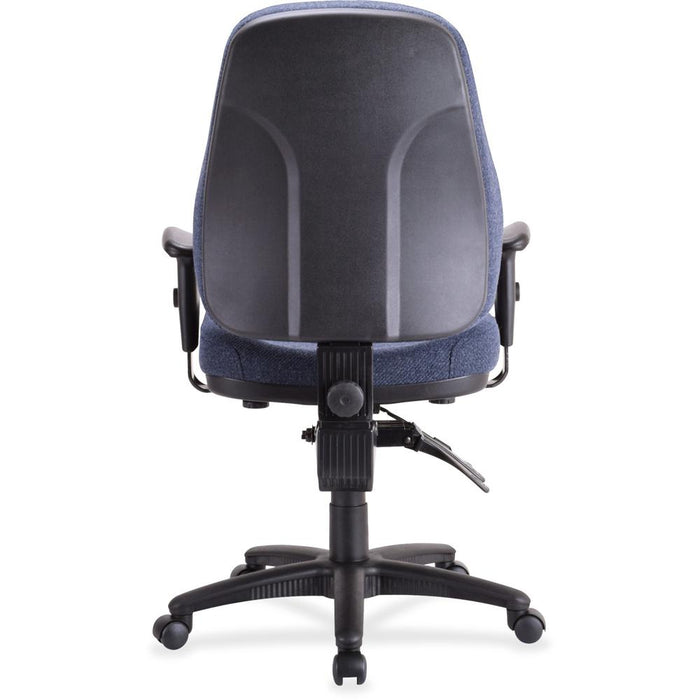Lorell Baily High-Back Multi-Task Chair - Blue Acrylic Seat - Black Frame - 1 Each