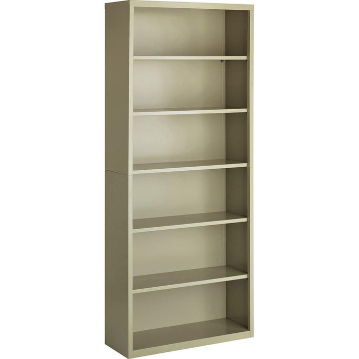 Lorell Fortress Series Bookcase - 34.5" x 13" x 82" - 6 x Shelf(ves) - Putty - Powder Coated - Steel - Recycled