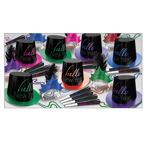 Hello New Year Asst for 50 by Beistle for New Years 50 Person Assortments