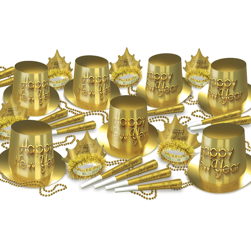Golden New Year Asst for 50 by Beistle for New Years 50 Person Assortments