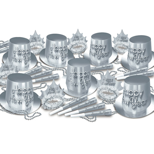 Silver New Year Asst for 50 by Beistle for New Years 50 Person Assortments