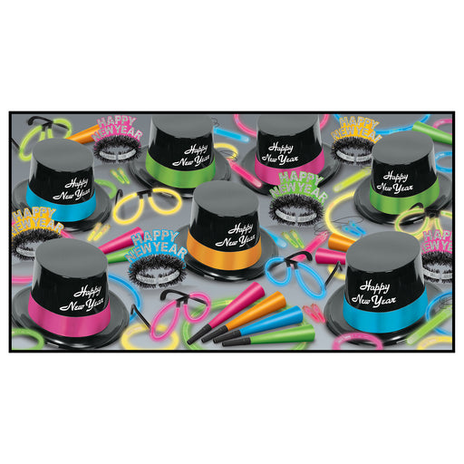 Neon Glow Legacy Asst for 50 by Beistle for New Years 50 Person Assortments