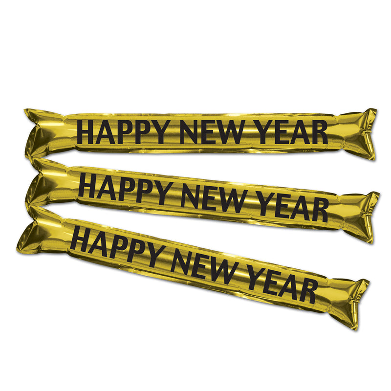 Metallic "Make Some Noise" Party Sticks – 22" – (2 Pair/Pkg) by Beistle for New Years Noisemakers