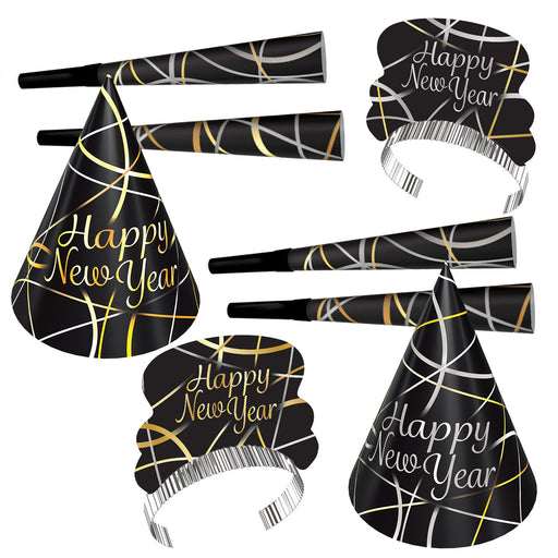 Ring In The New Year Asst for 4 – (8/Pkg) by Beistle for New Years 4 Person Assortments