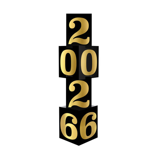 Foil "2026" Column – 3' 9" x 12" – (1/Pkg) by Beistle for New Years 3-D