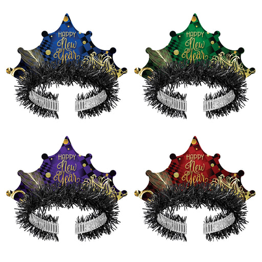 Midnight Masquerade Tiaras by Beistle for New Years Fringed