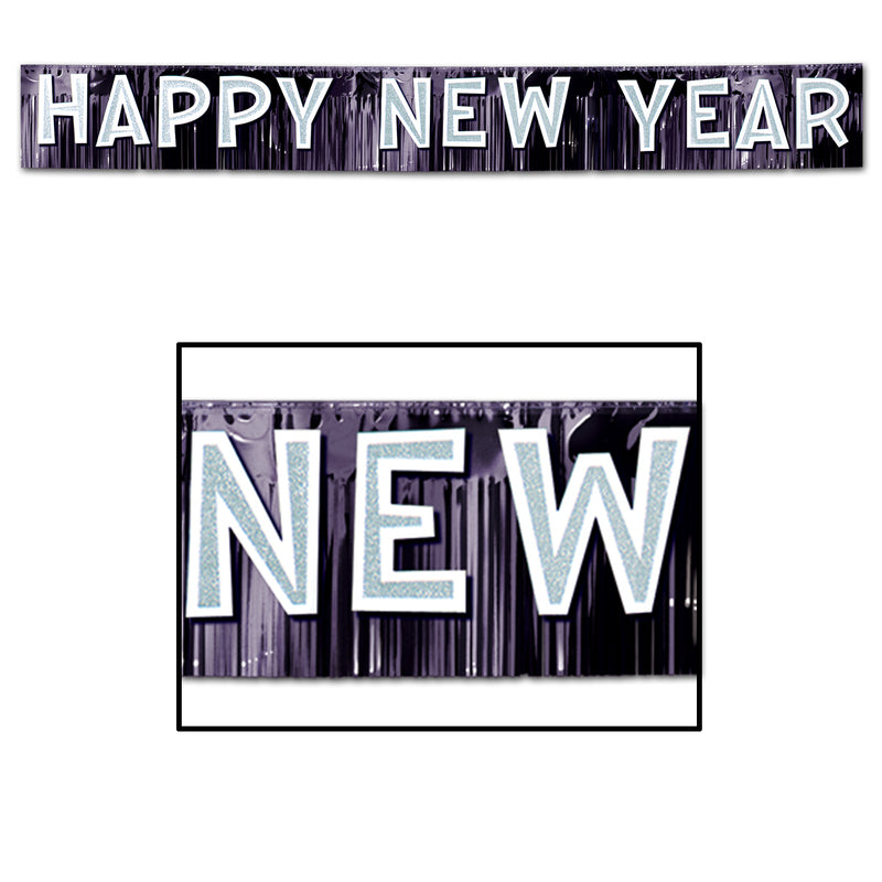 Metallic Happy New Year Banner – 10" x 9' 6" – (1/Pkg) by Beistle for New Years Metallic Banners