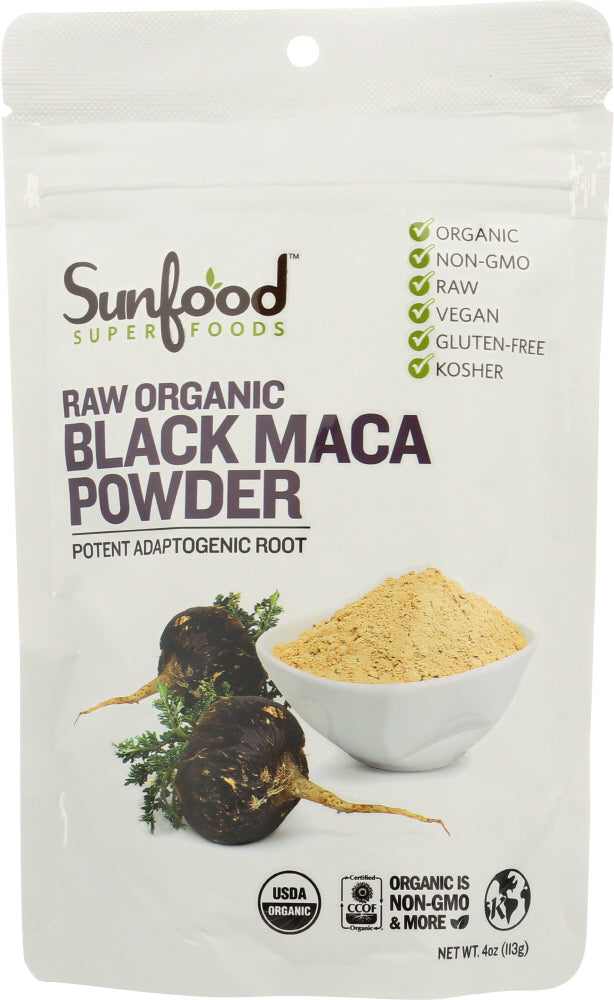 SUNFOOD SUPERFOODS: Maca Black Pwdr Org, 4 oz