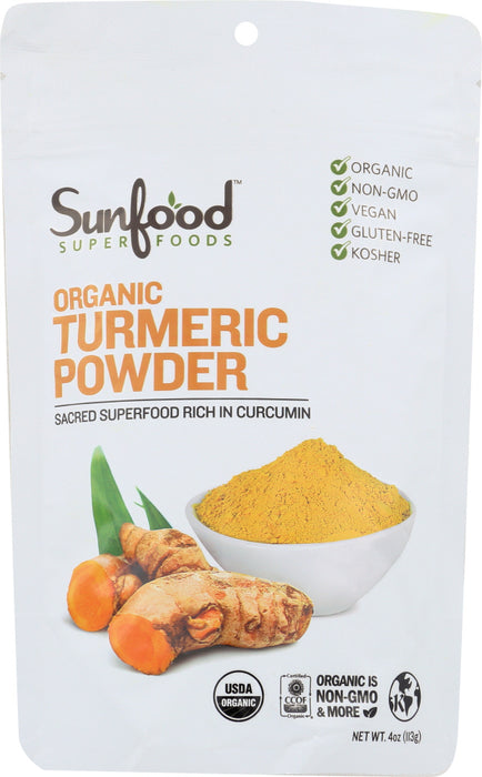 SUNFOOD SUPERFOODS: Organic Turmeric Powder, 4oz