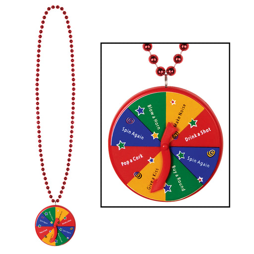 Beads w/New Year Spinner Medallion – 40" – (1/Card) by Beistle for New Years Beads with Medallion