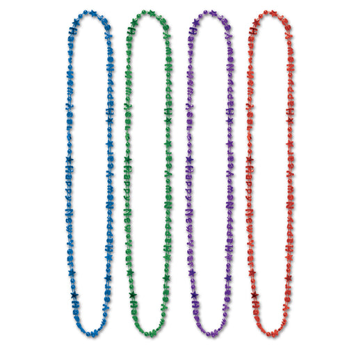 Bulk Happy New Year Beads-Of-Expression – 36" by Beistle for New Years Novelty Beads