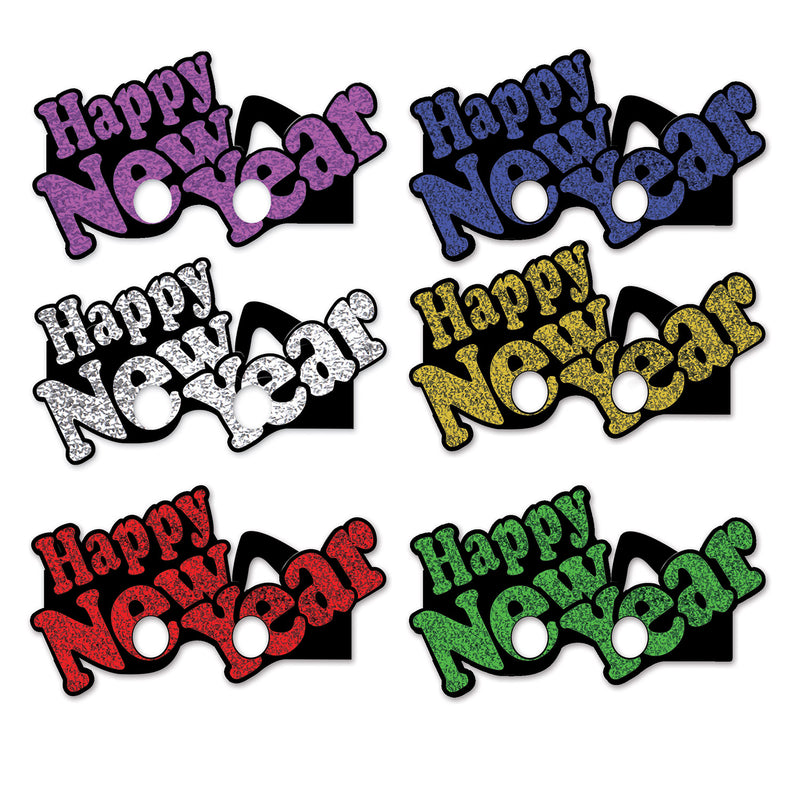 Happy New Year Eyeglasses – (6/Pkg) by Beistle for New Years Eyeglasses
