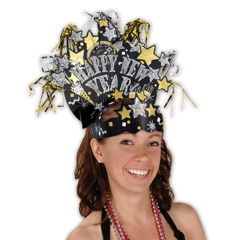 Glittered New Year Headdress – (1/Pkg) by Beistle for New Years Paper