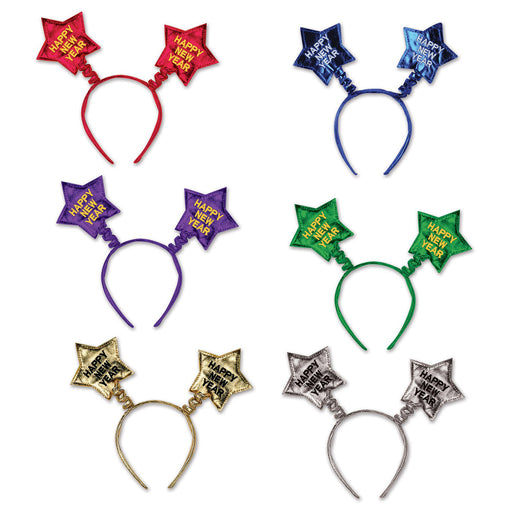 Happy New Year Star Boppers – (1/Card) by Beistle for New Years Boppers and Headbands