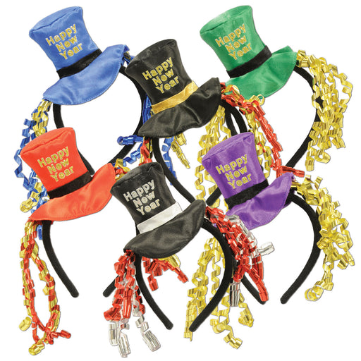 Happy New Year Headbands – (1/Card) by Beistle for New Years Boppers and Headbands