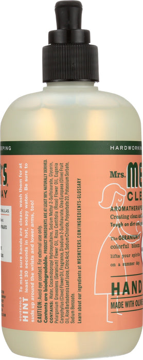 MRS MEYERS CLEAN DAY: Liquid Hand Soap Geranium Scent, 12.5 oz