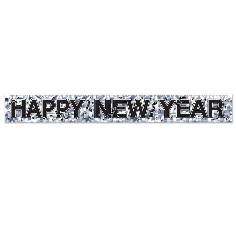 Metallic Happy New Year Fringe Banner – 7½" x 5' – (1/Pkg) by Beistle for New Years Metallic Banners