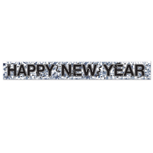 Metallic Happy New Year Fringe Banner – 7½" x 5' – (1/Pkg) by Beistle for New Years Metallic Banners