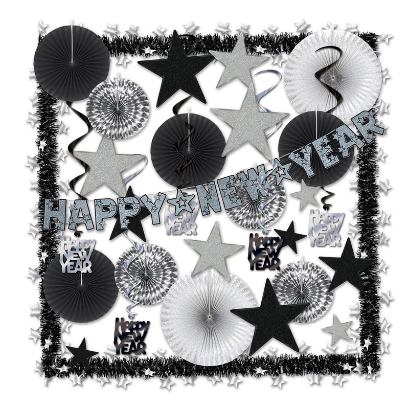 Shimmering Silver NY Decorating Kit by Beistle for New Years Seasonal