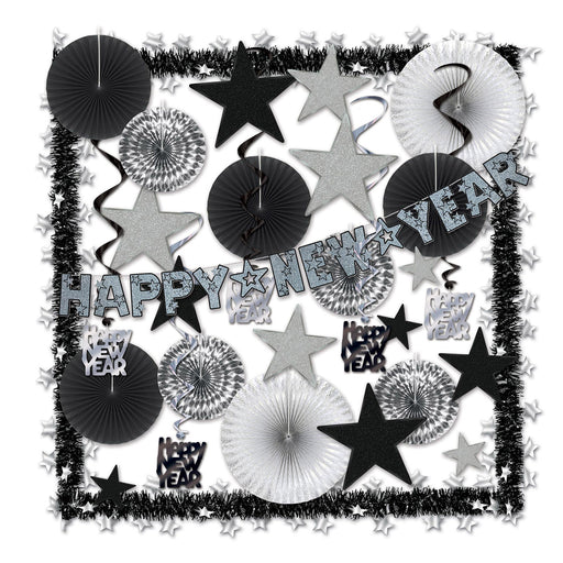 Shimmering Silver NY Decorating Kit by Beistle for New Years Seasonal