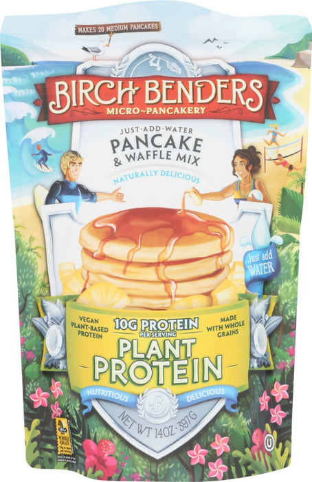 Bring a little piece of paradise to your morning routine. Our Plant Protein pancakes are good for you and the world around you. They're also vegan, made with whole grains, and pack 10g of pure plant protein per serving. Topped with your favorite nut butter or left alone, pancakes powered by plants just taste better.
