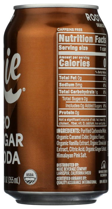 NIXIE: Organic Zero Sugar Soda Root Beer, 12 fo