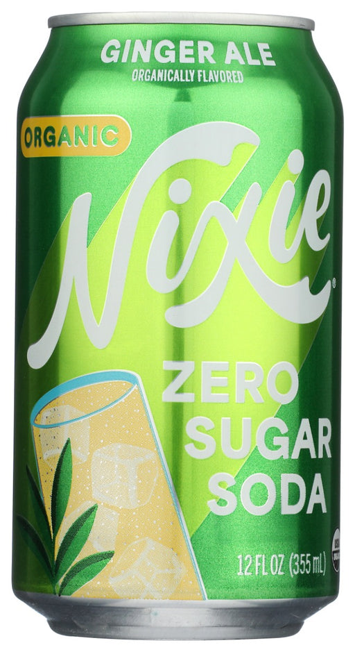NIXIE: Organic Zero Sugar Soda Ginger Ale, 12 fo