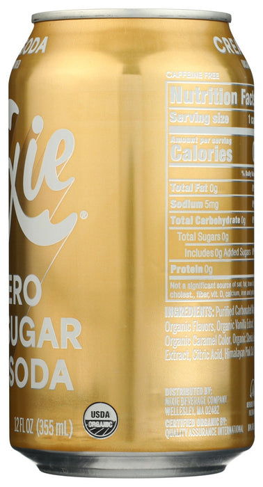 NIXIE: Organic Zero Sugar Soda Cream Soda, 12 fo