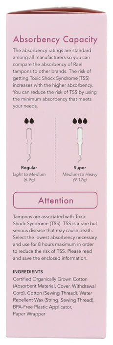 RAEL: Tampons Cotton Super, 16 ea