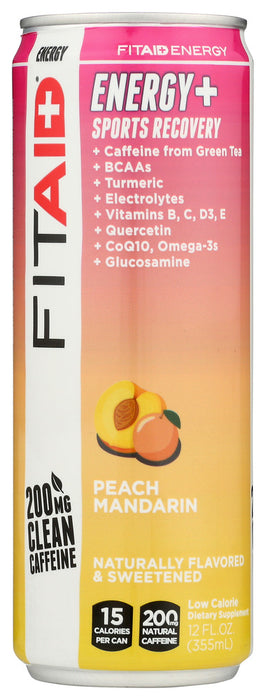 LIFEAID BEVERAGE: Fitaid Energy Peach Mandarin, 12 fo