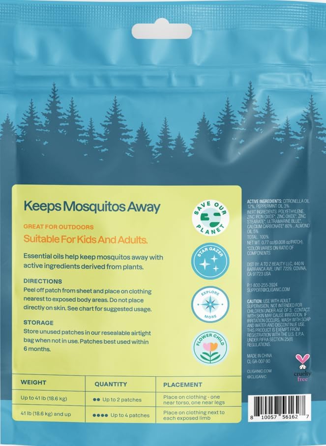 CLIGANIC: Mosquito Repellent Patch Stickers, 90 ea
