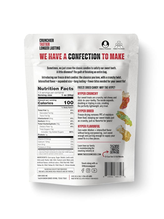 SOW GOOD: Chamoy Sweet Worms Freeze Dried Candy, 1.5 oz