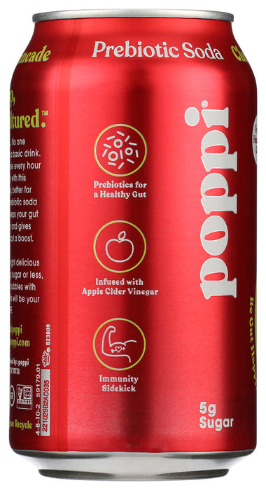 POPPI: Cherry Limeade Probiotic Soda, 12 fo