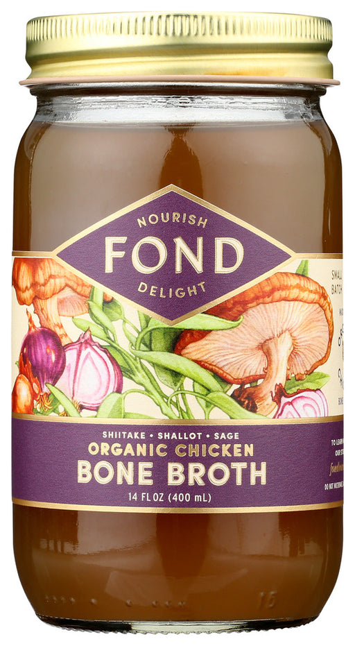 FOND BONE BROTH: Broth Bone Shiitake N Sage Chicken Organic, 14 FO - No Brand For Less 