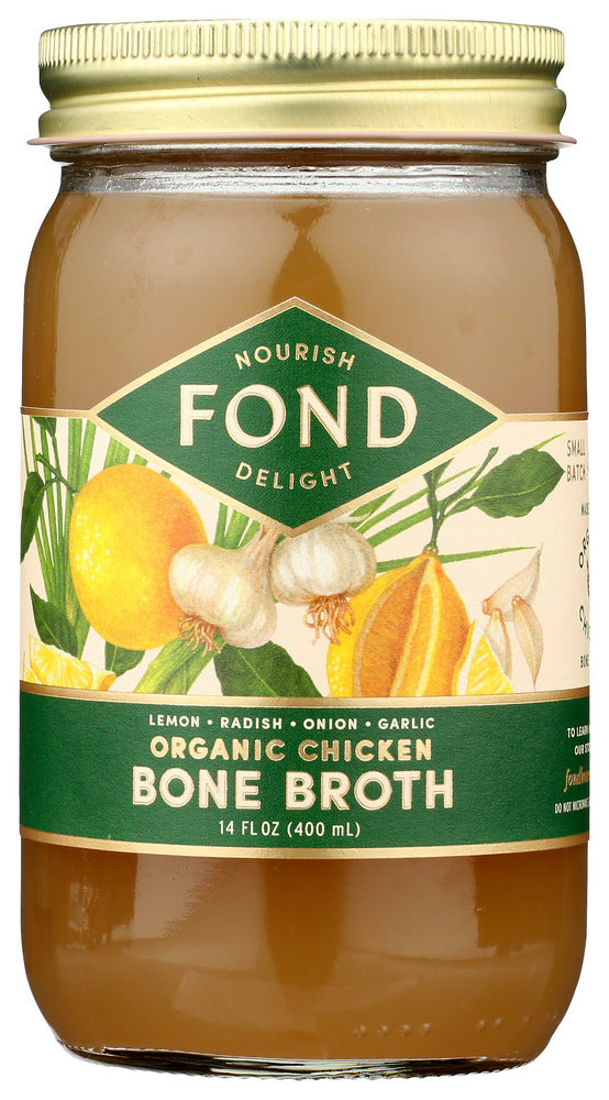 FOND BONE BROTH: Broth Bone Lemon N Garlic Chicken Organic, 14 FO - No Brand For Less