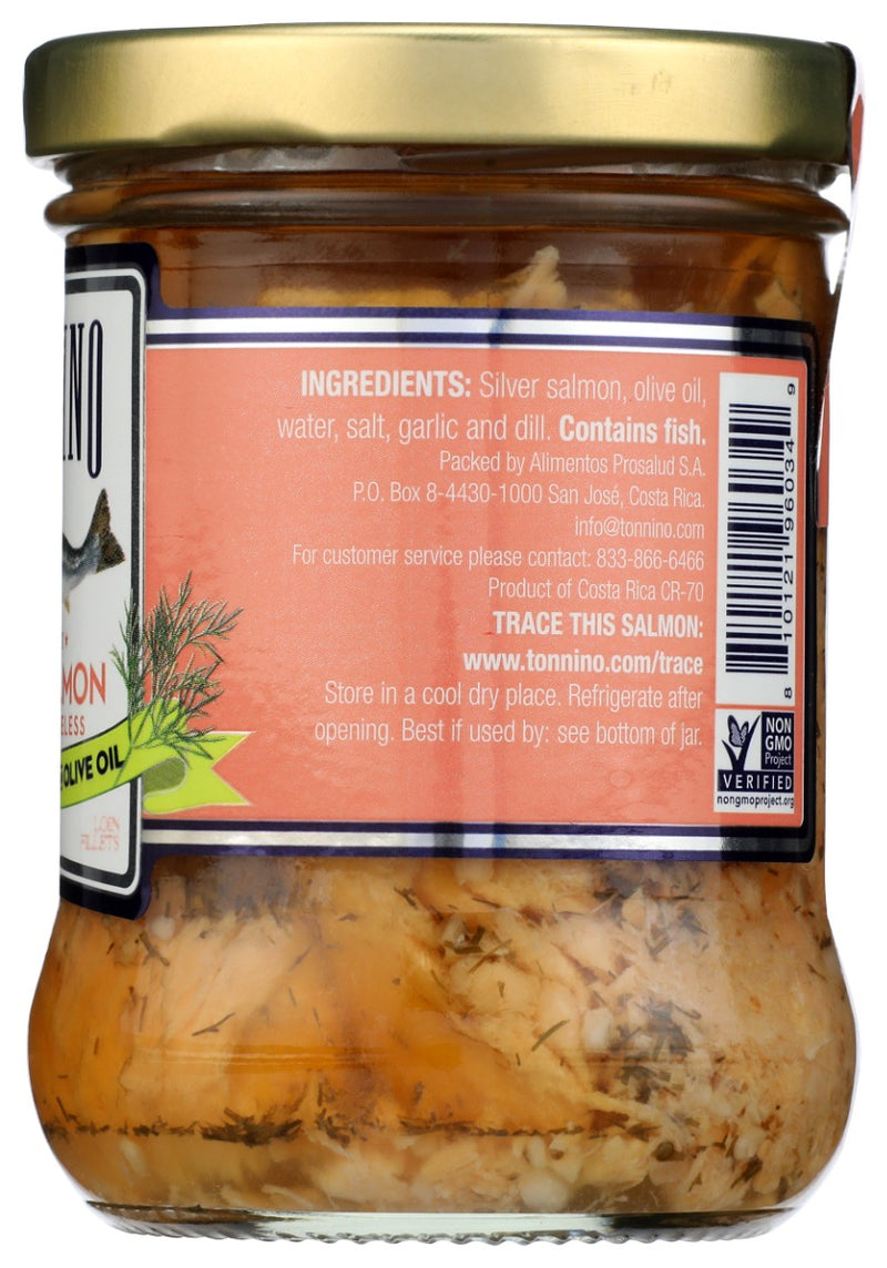 TONNINO: Silver Salmon Fillets with Dill in Olive Oil, 6.03 oz