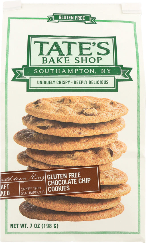 These thin chocolate chip cookies are uniquely crispy and deeply delicious. Serve them on cookie trays as gluten free party snacks, or share the thin crispy chocolate chip cookies with friends and family who don't eat gluten. Enjoy delicious chocolate chip cookies minus the gluten in a bake shop quality snack with Tate's Bake Shop Gluten Free Chocolate Chip Cookies. 