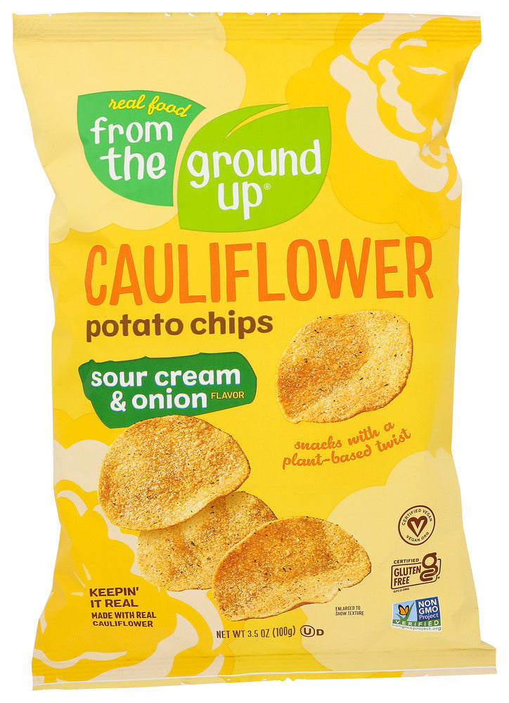 FROM THE GROUND UP: Cauliflower Chips Sour Cream And Onion Flavor, 3.5 oz - No Brand For Less