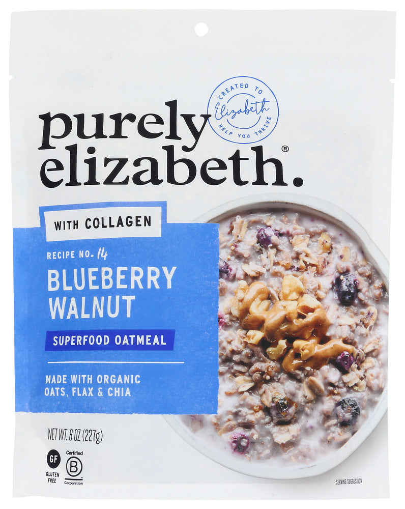 PURELY ELIZABETH: Blueberry Walnut Collagen Protein Oats, 8 oz