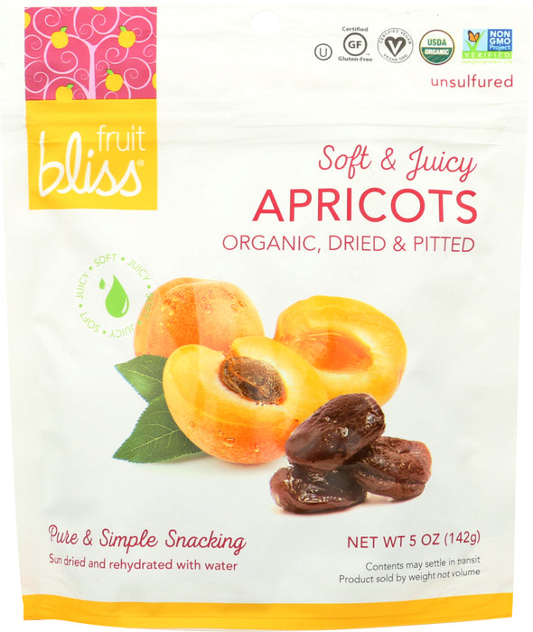 Fruit Bliss Organic Turkish Apricots are Non-GMO Project, USDA Organic, Vegan and Kosher OU certified.
