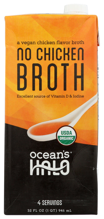 OCEANS HALO: Organic No Chicken Broth, 32 oz