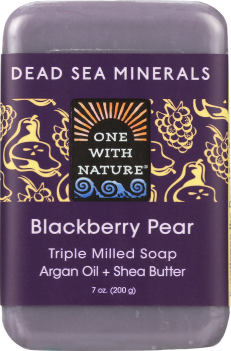 ONE WITH NATURE: Dead Sea Minerals Soap Bar Blackberry Pear, 7 oz