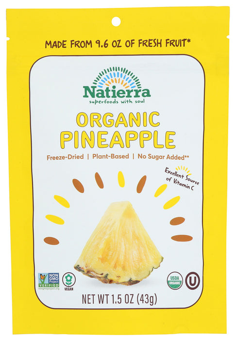 NATIERRA NATURE'S ALL: Organic Freeze Dried Pineapples, 1.5 oz