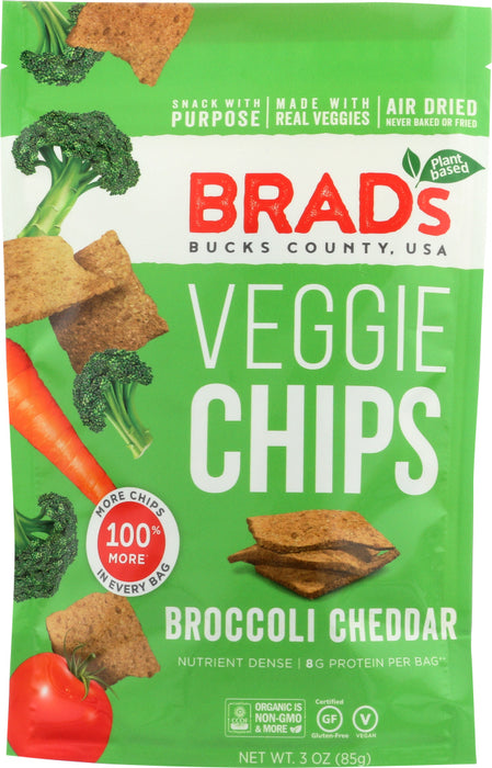 BRADS RAW: Chips Veggie Broccoli Cheddar, 3 oz