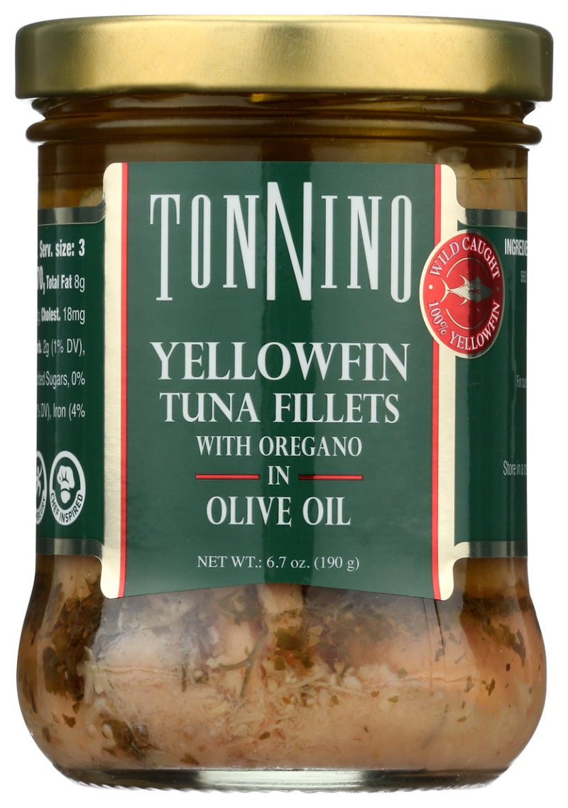 Experience the essence of Mediterranean flavors with this Yellowfin Tuna Fillets in Olive Oil, elevated by the aromatic touch of real oregano. Conveniently stored in a glass jar, relish the taste of premium quality tuna.