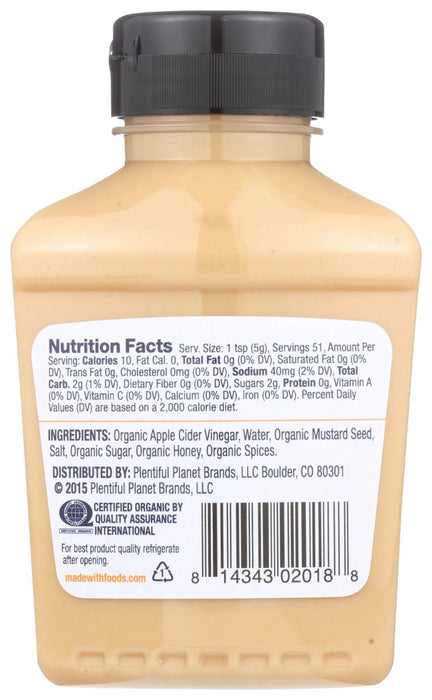 MADE WITH: Organic Mustard Honey, 9 oz