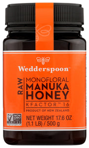 WEDDERSPOON: Raw Monofloral Manuka Honey, 17.6 oz