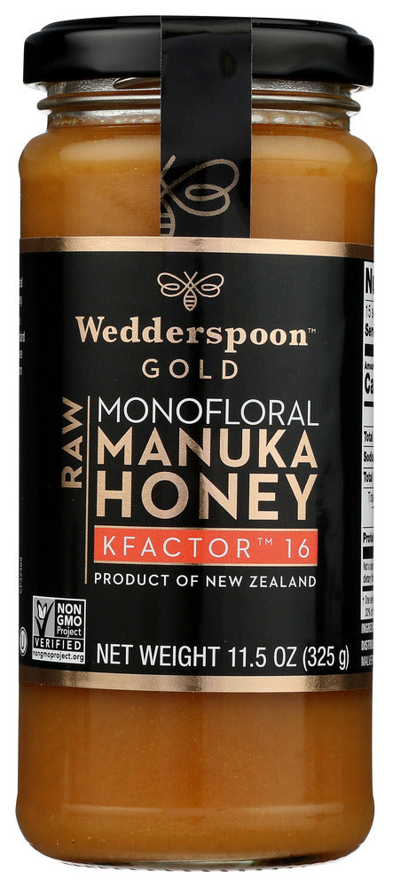 WEDDERSPOON: Raw Monofloral Manuka Honey KFactor 16, 11.5 oz