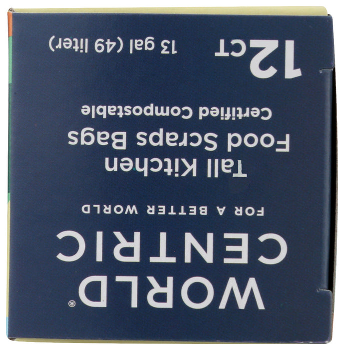 WORLD CENTRIC: Kitchen Waste Bag 13 Gallon, 12 pc