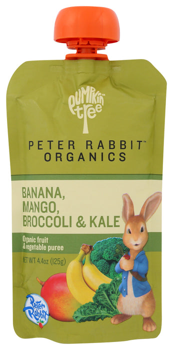PETER RABBIT ORGANICS: Banana, Mango, Broccoli & Kale Fruit & Vegetable Puree, 4.4 oz
